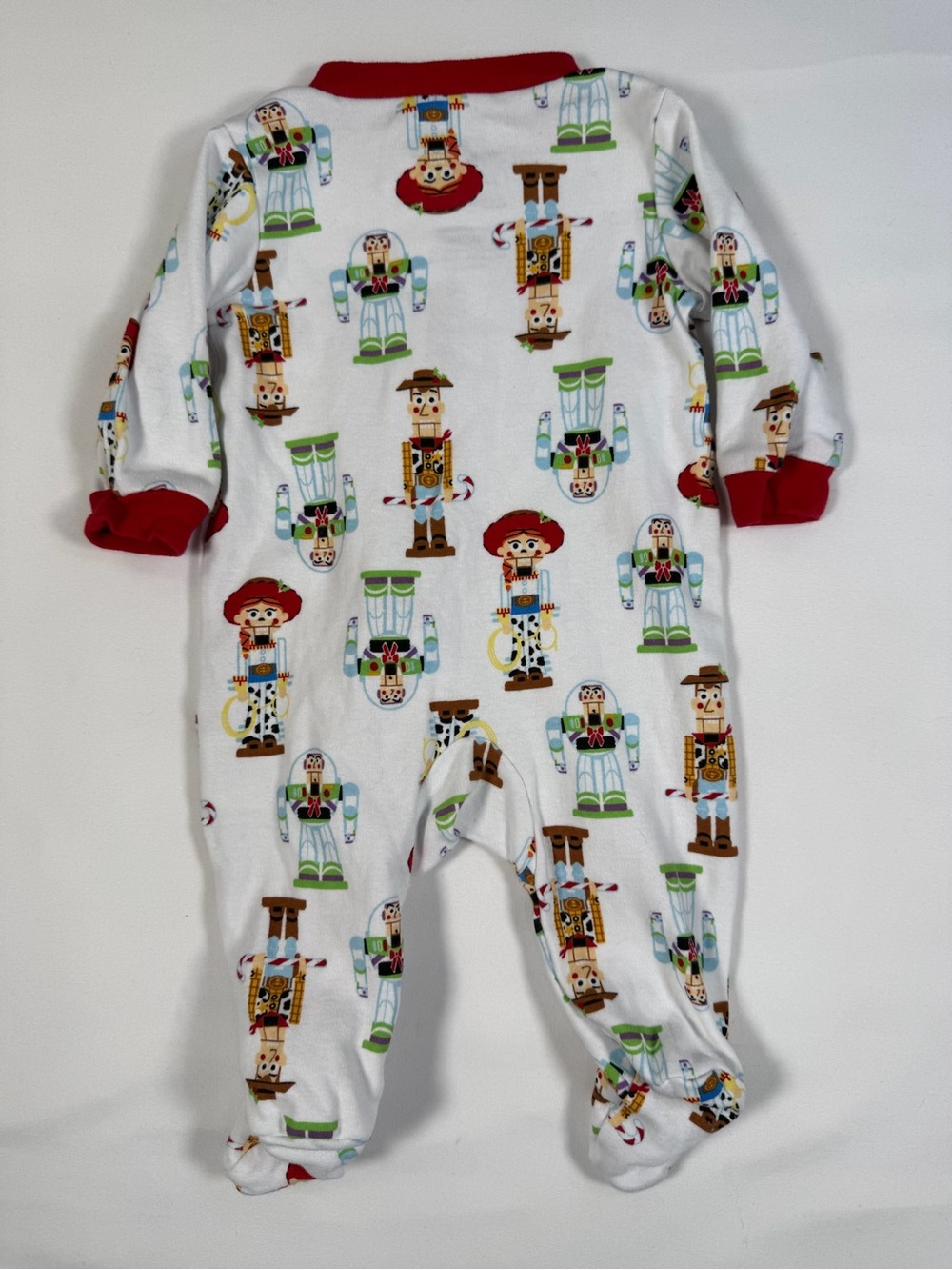 DISNEY PIXAR Toy Story Woody & Buzz Nutcracker Christmas Footie Sleeper 0-3M - Picture 2 of 8